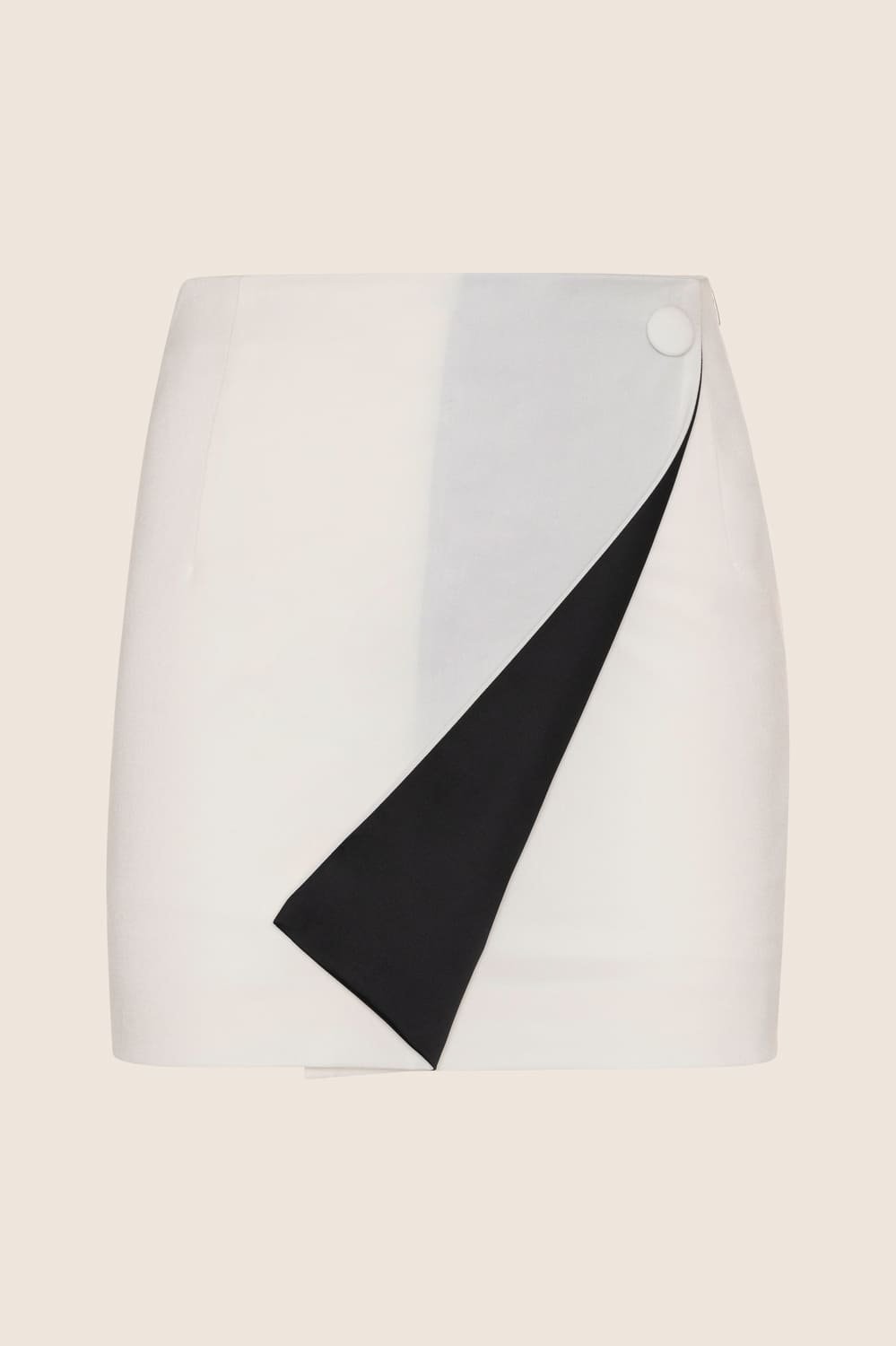 Mini skirt white crepe & silk