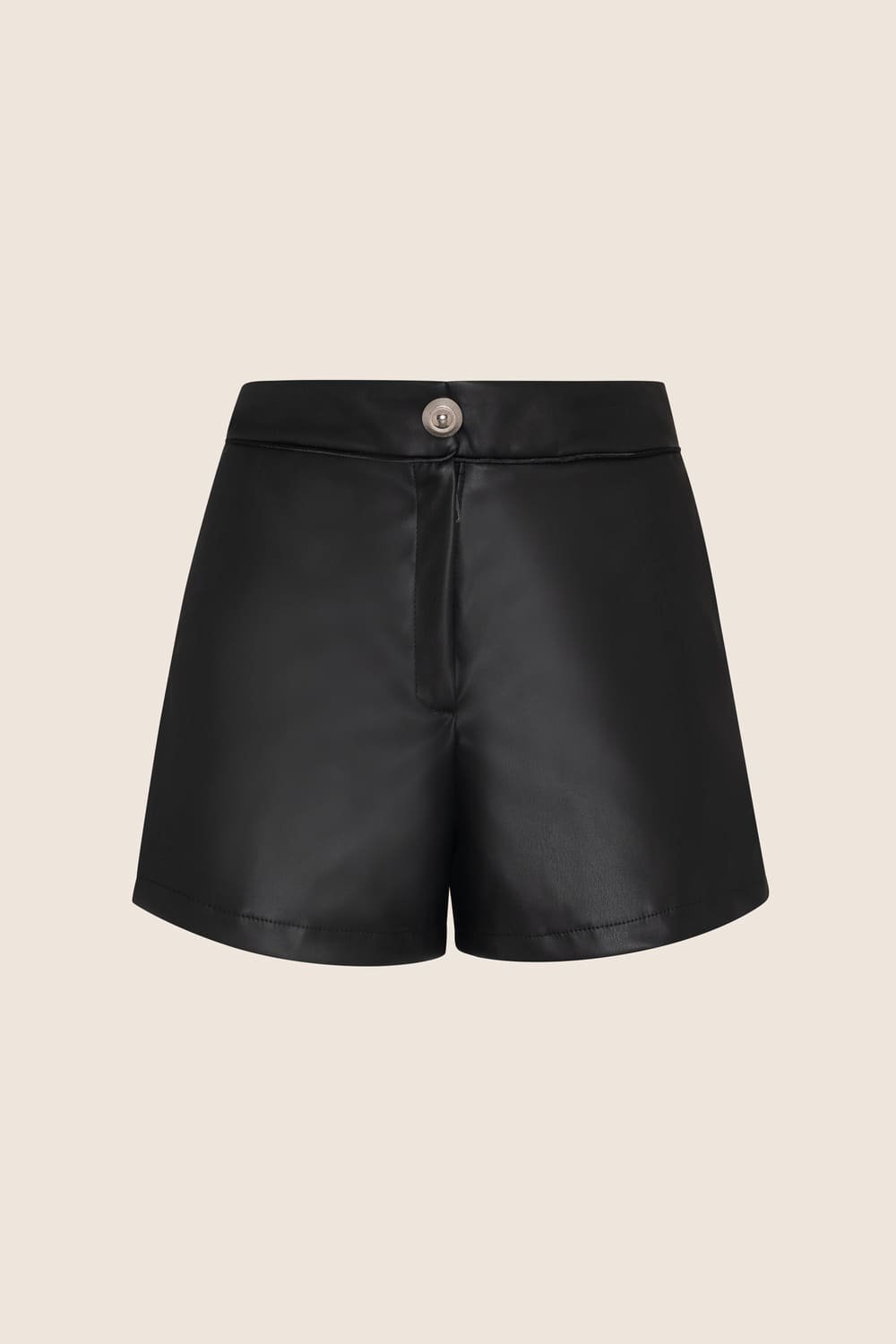 Shorts black vegan leather