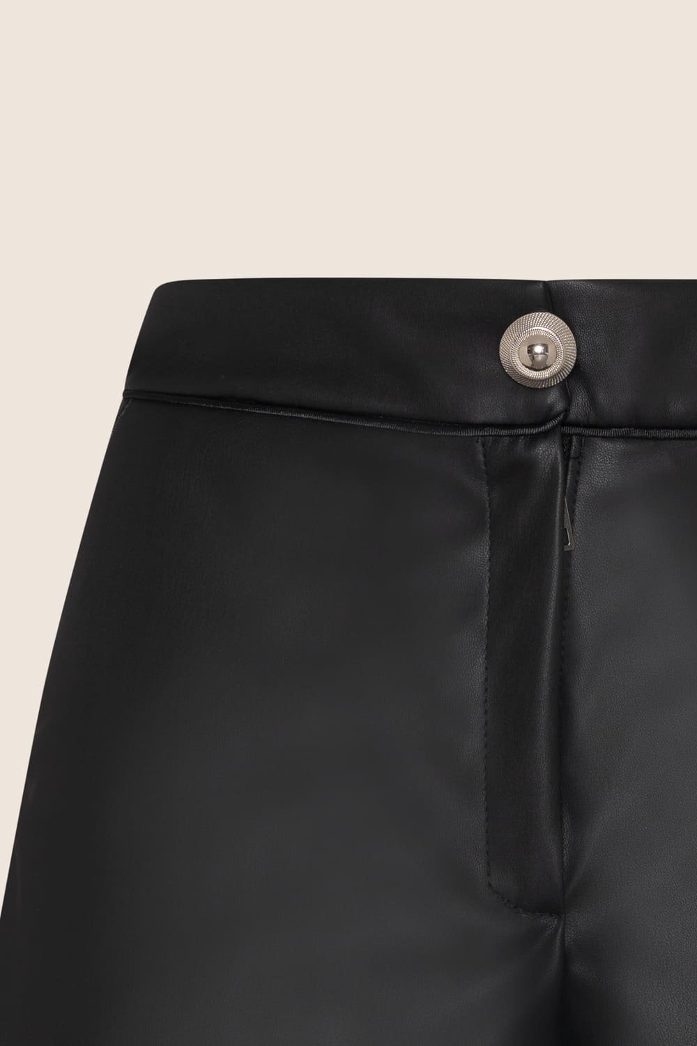 Black vegan leather shorts