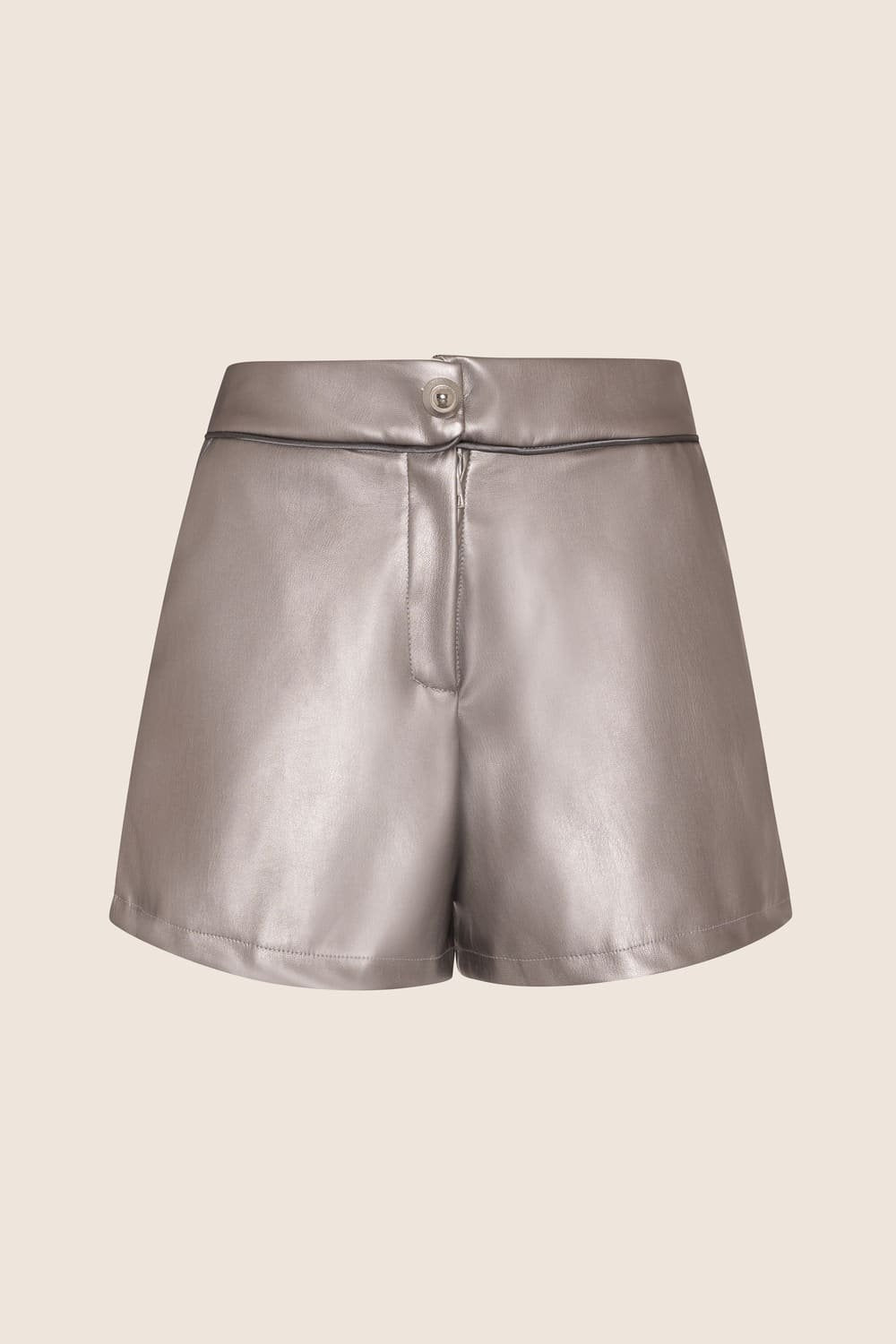 Shorts silver vegan leather