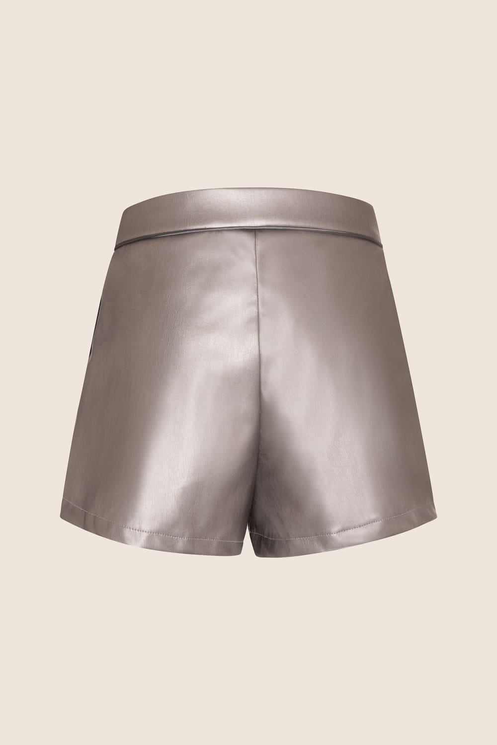 Shorts silver vegan leather