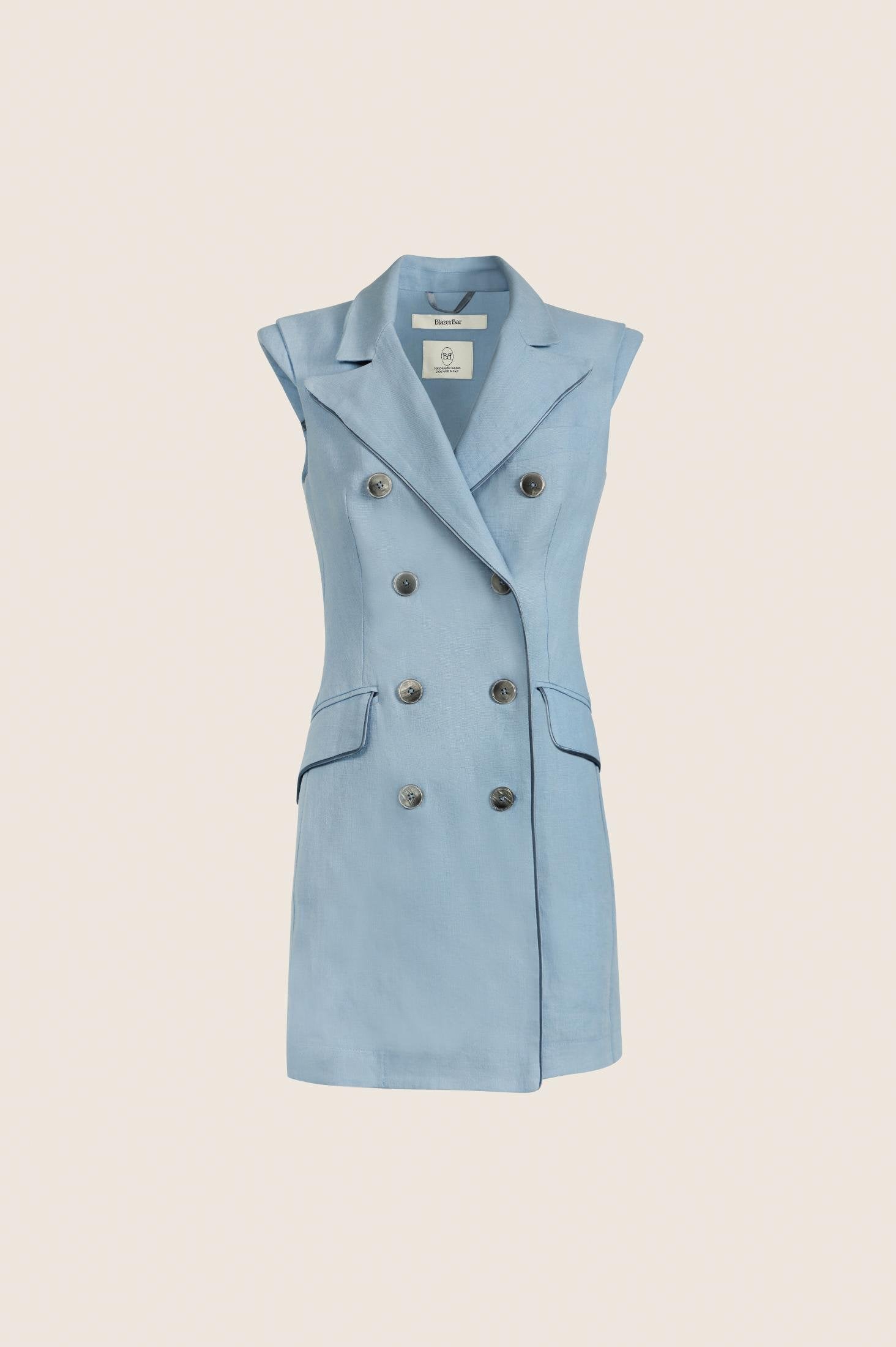 Gilet Dress Linen Baby Blue
