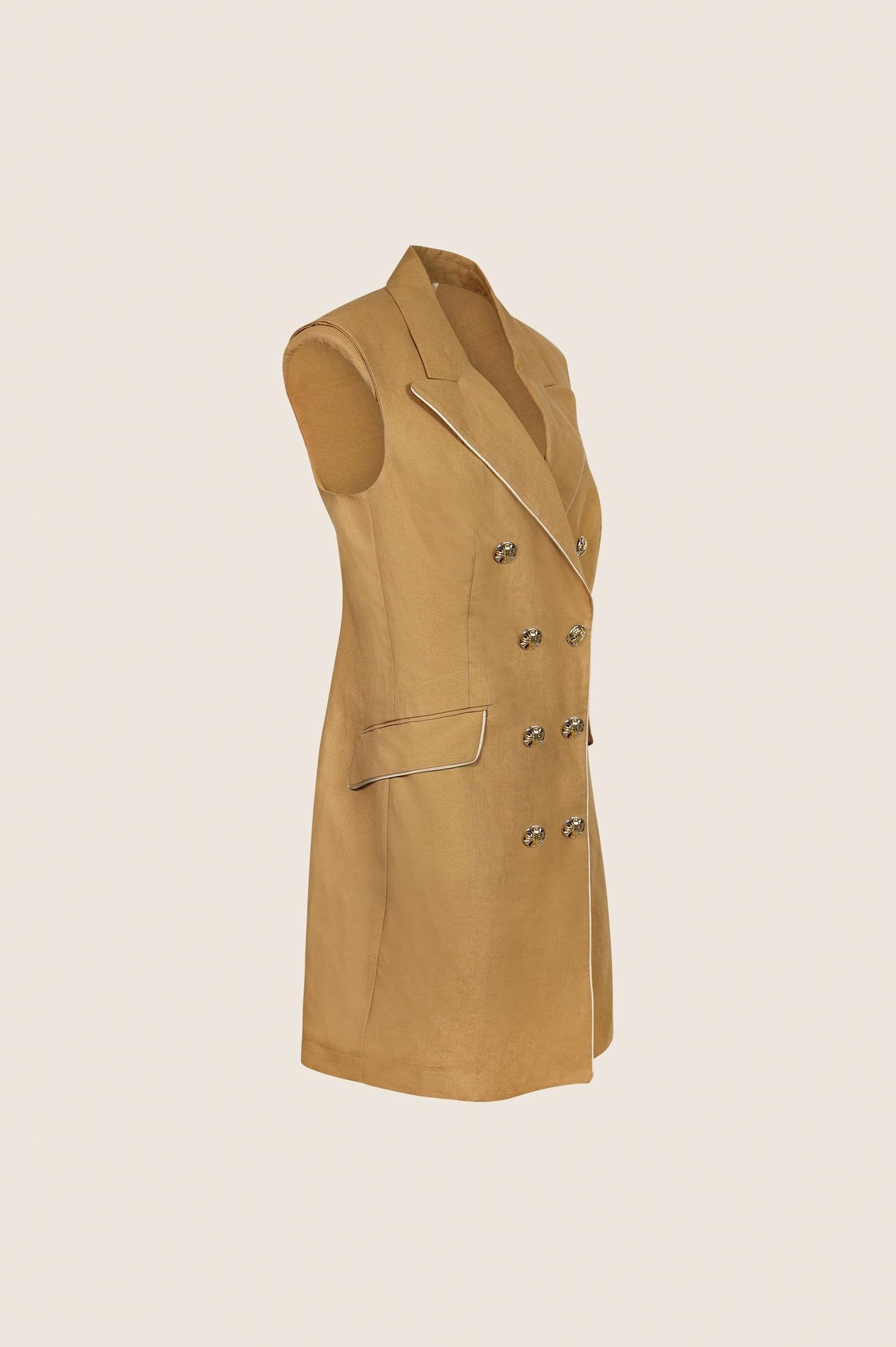Gilet Dress Linen Cookie