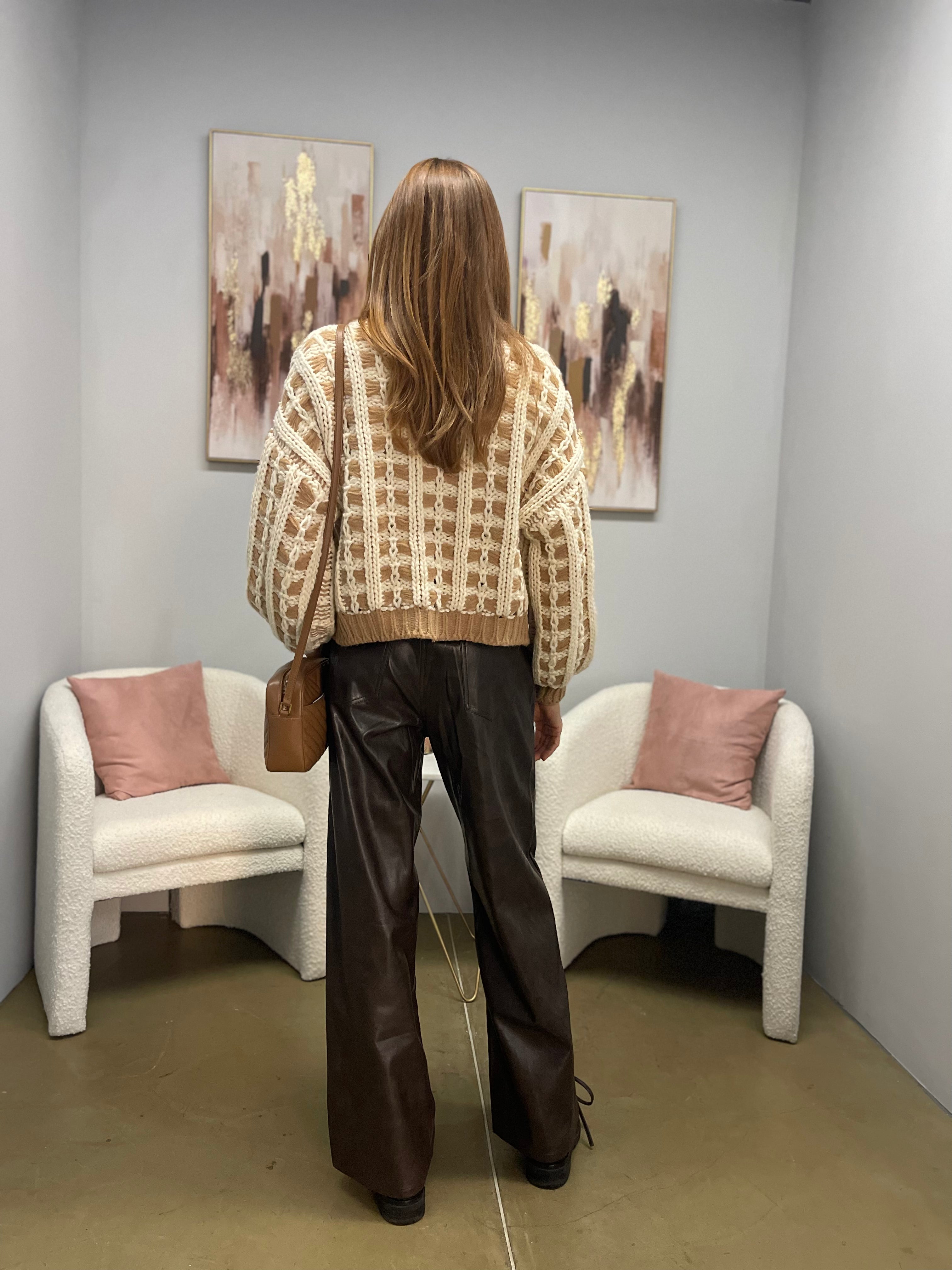 Pantaloni in Pelle Vegana Choco