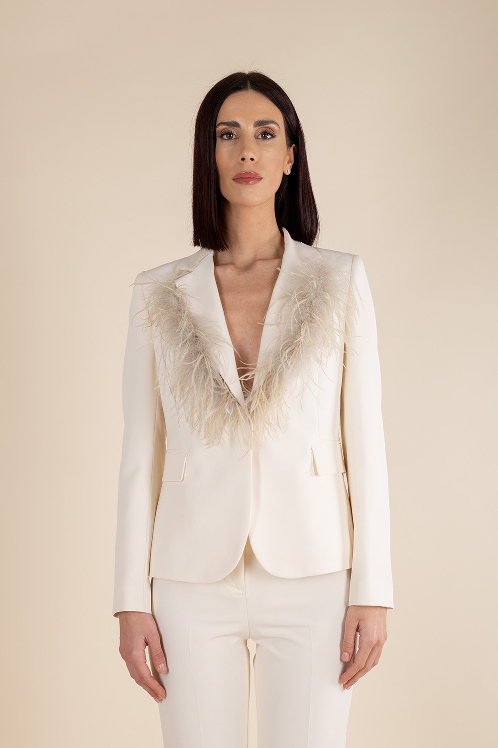 Blazer Essential Monopetto in Avorio