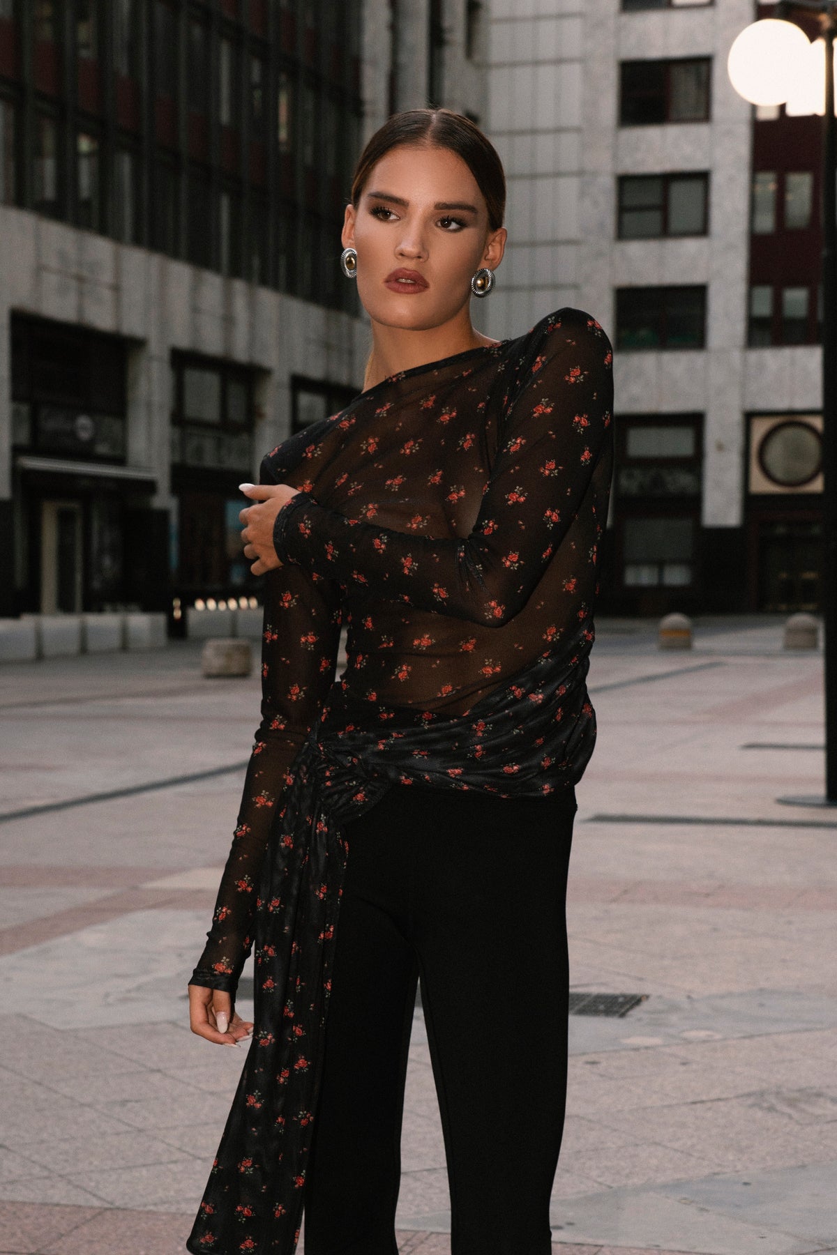 Maglia Floral Draped