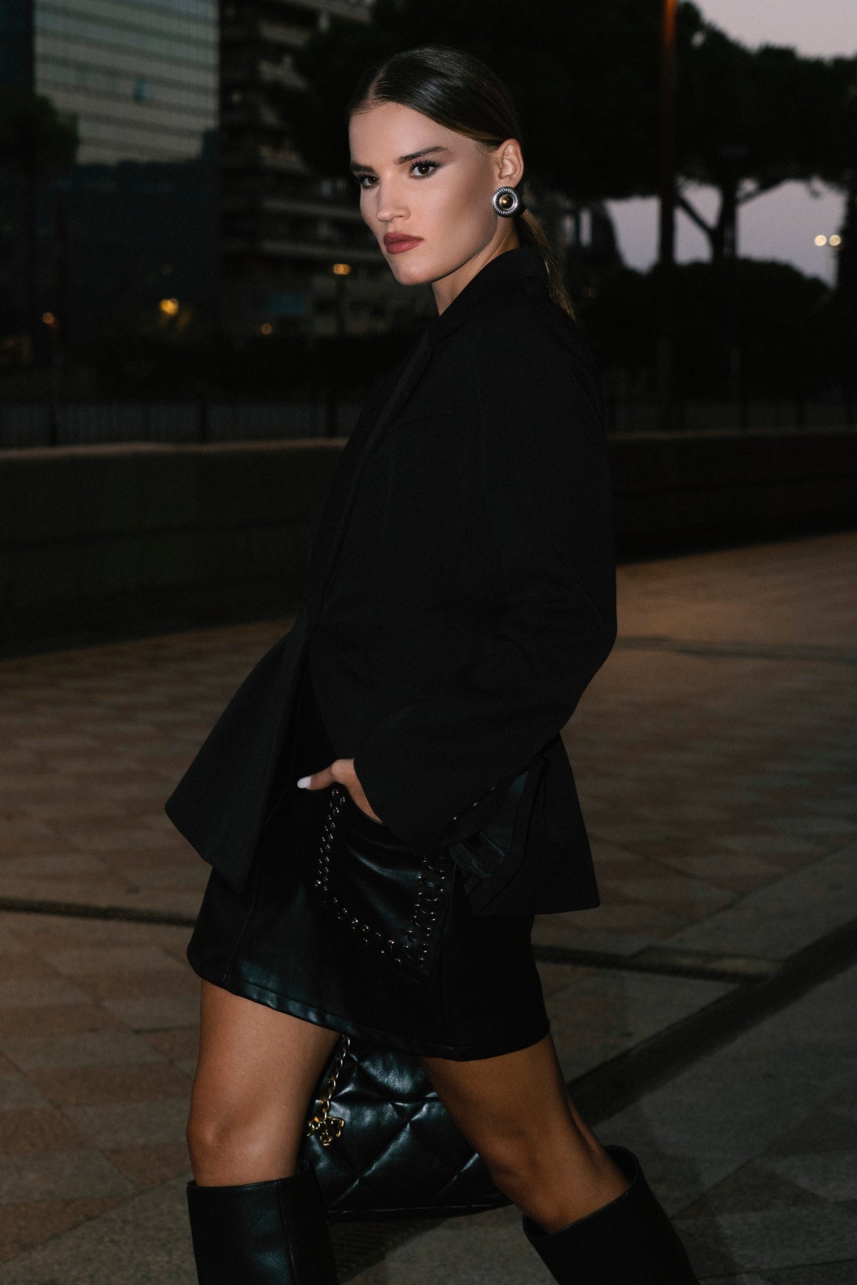 Noir Eco-Leather Skirt