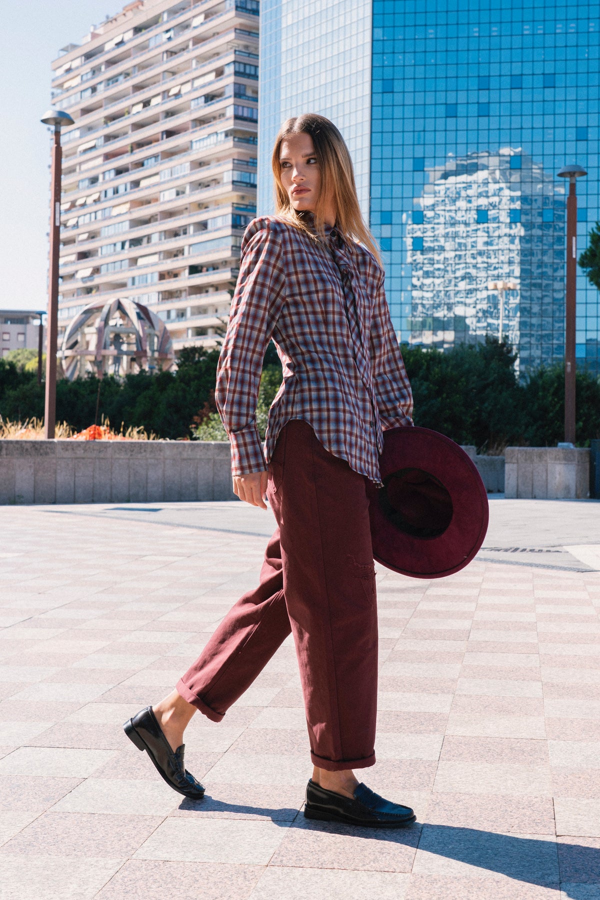 Tartan Bow Blouse