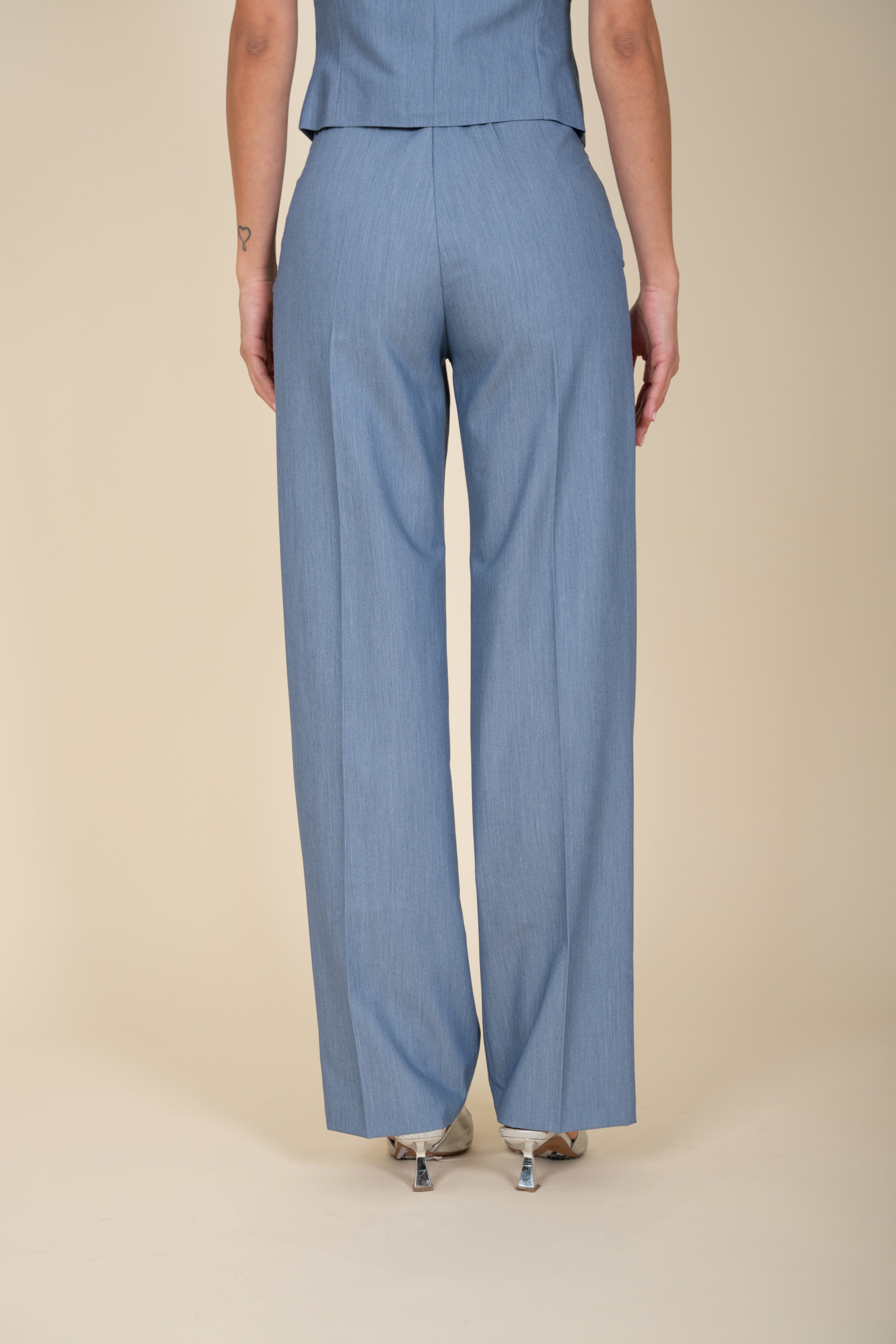 3 Piece Double Breasted Denim Suit - Sariana Model