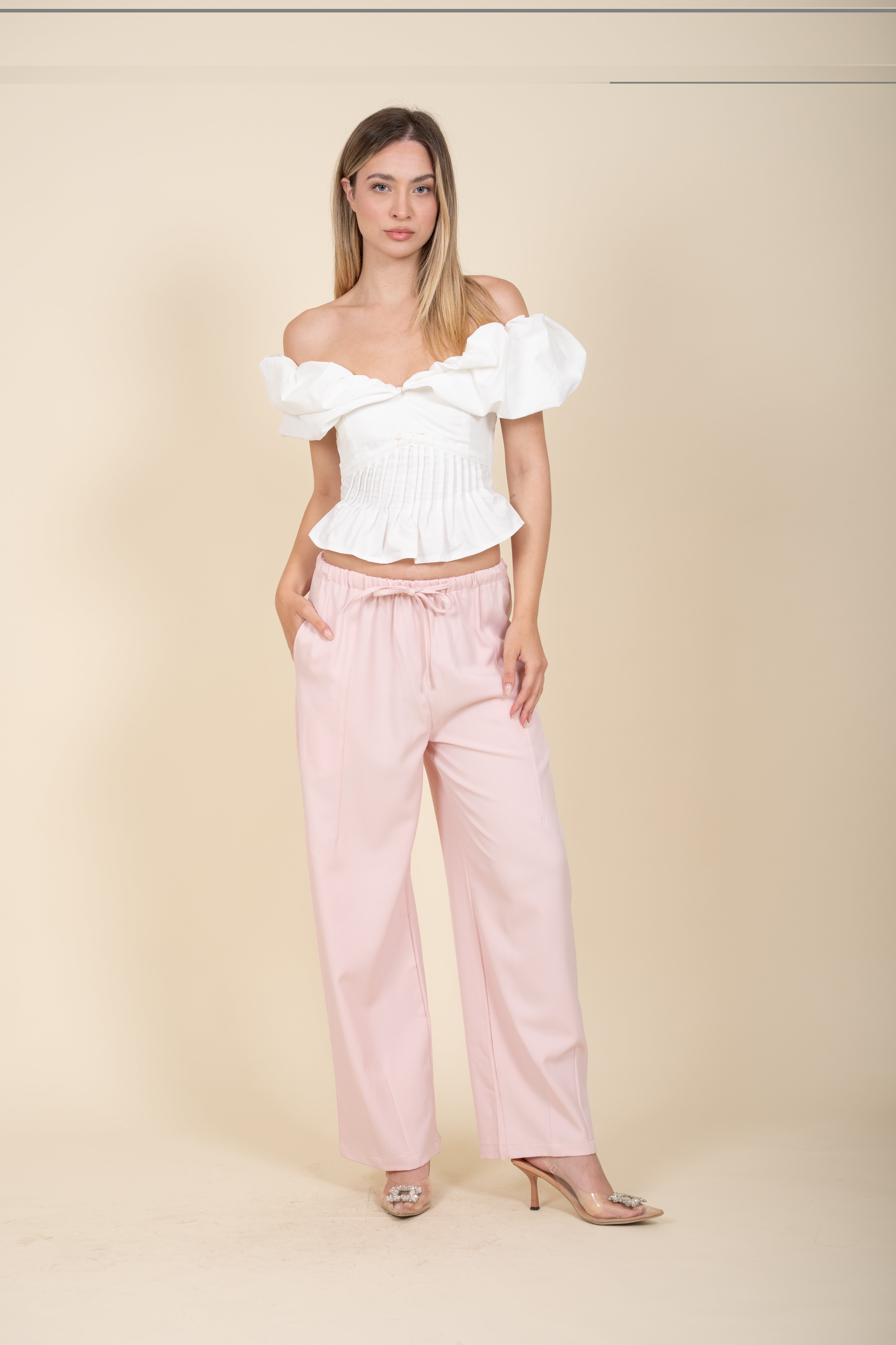 Wide Leg Pants with Lace