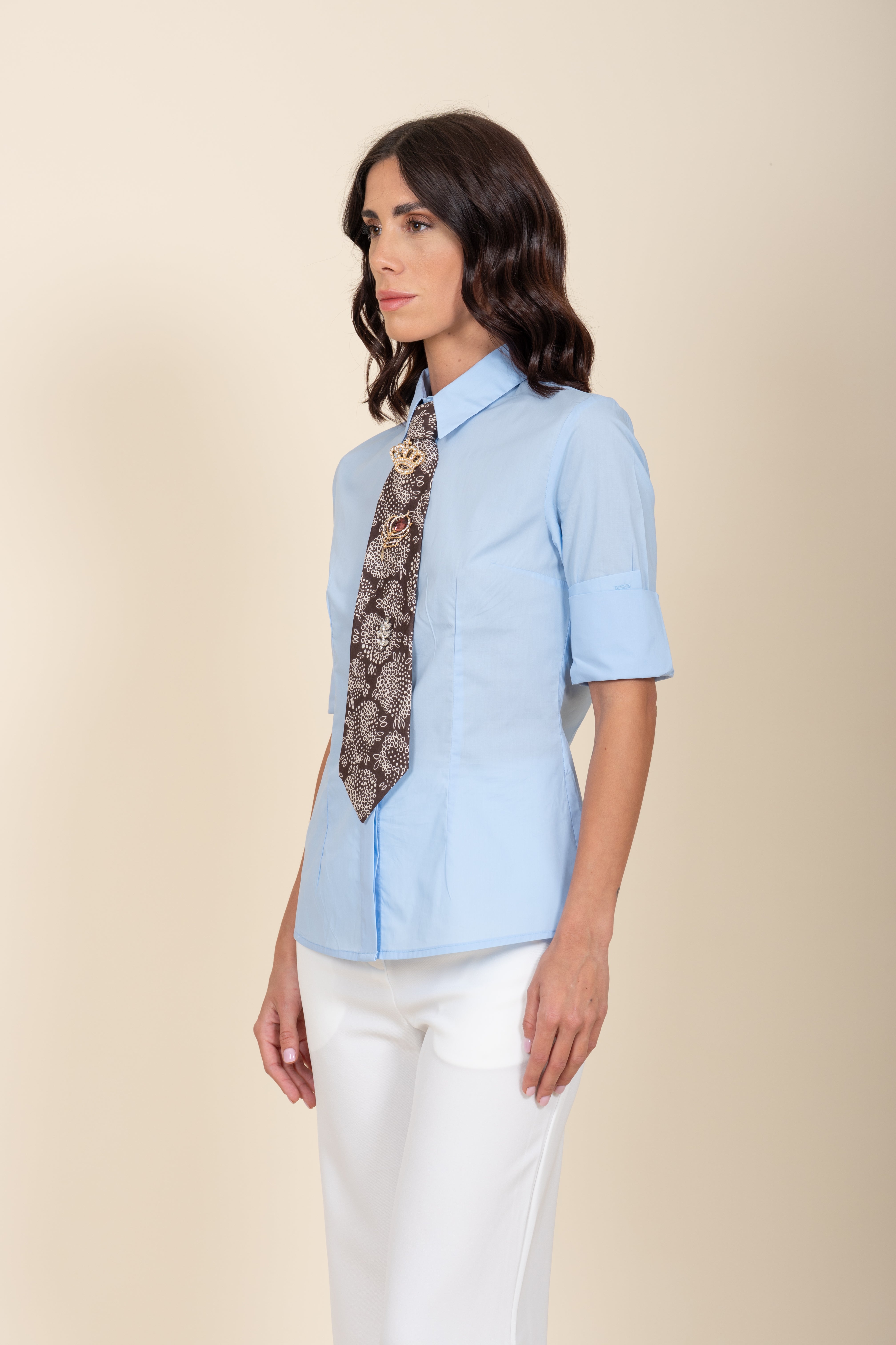 Cotton Shirt with Vintage Tie