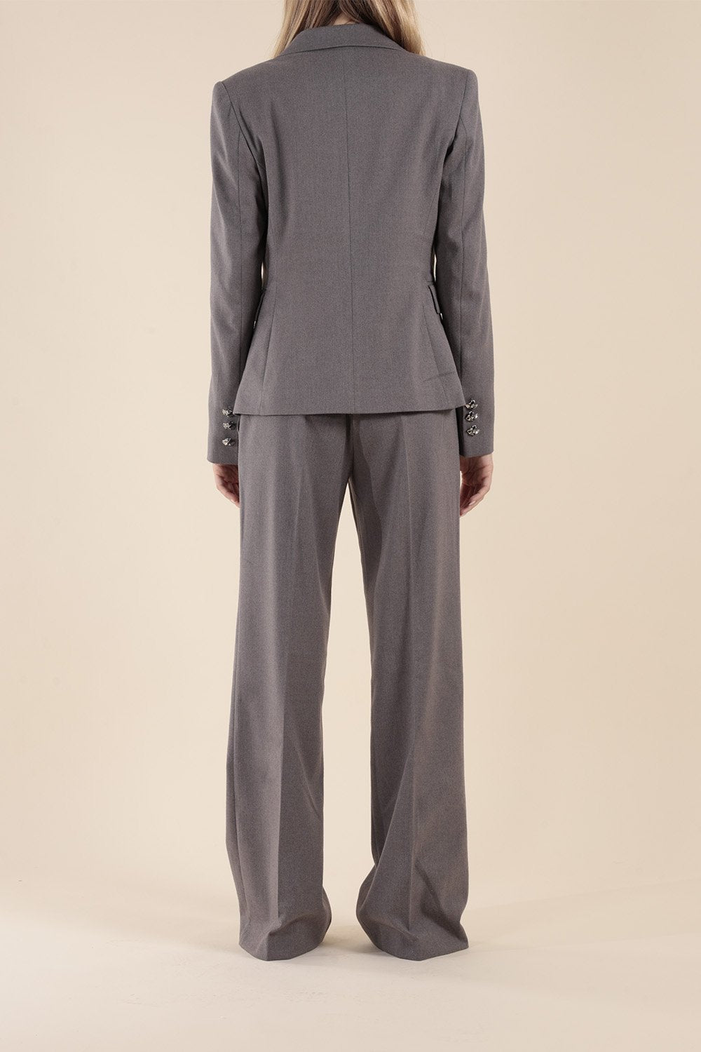 Tailleur Monopetto in Lana Grigio