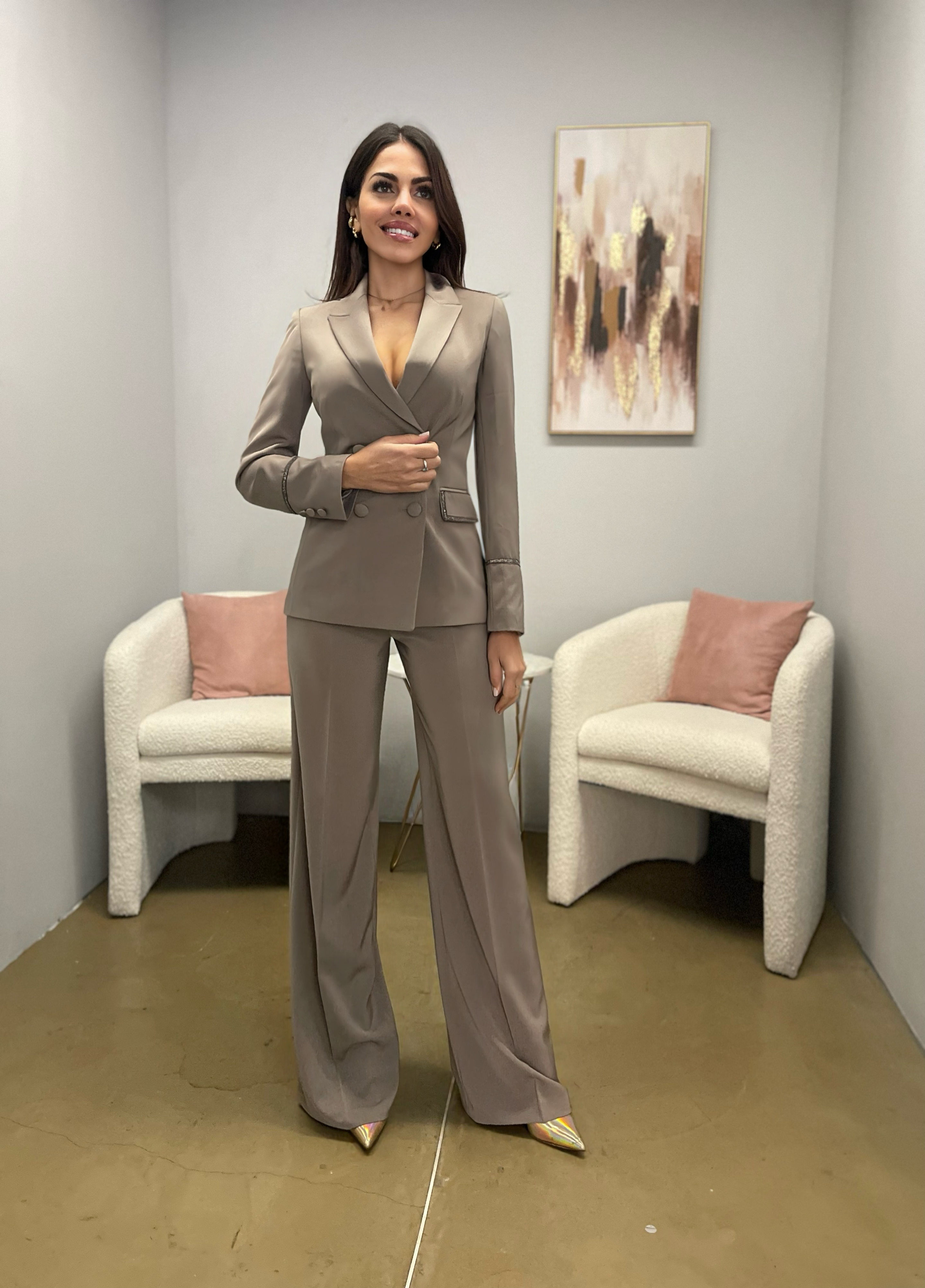 Tailleur Doppiopetto Taupe