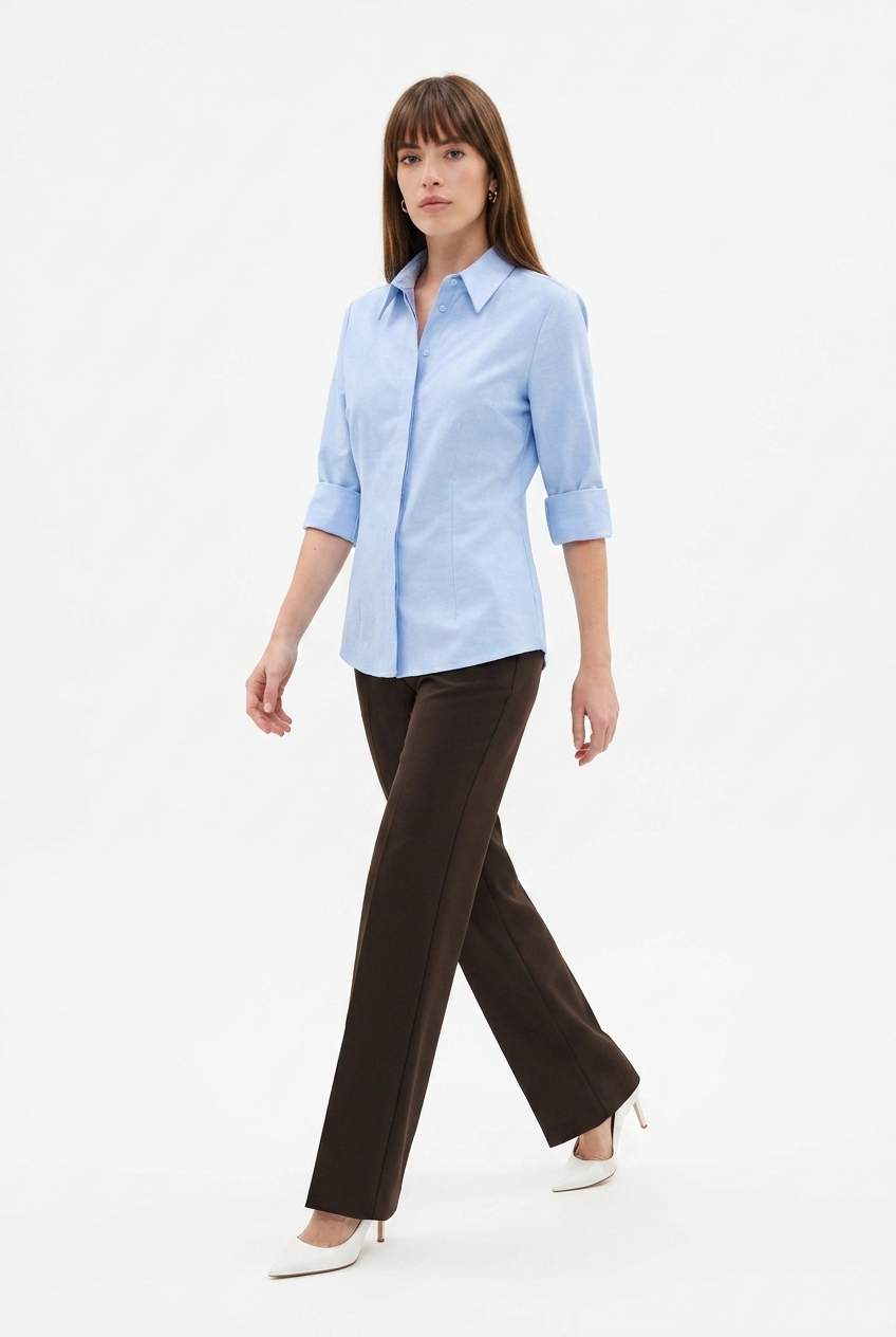 Azure Riviera – Slim Fit Cotton Shirt