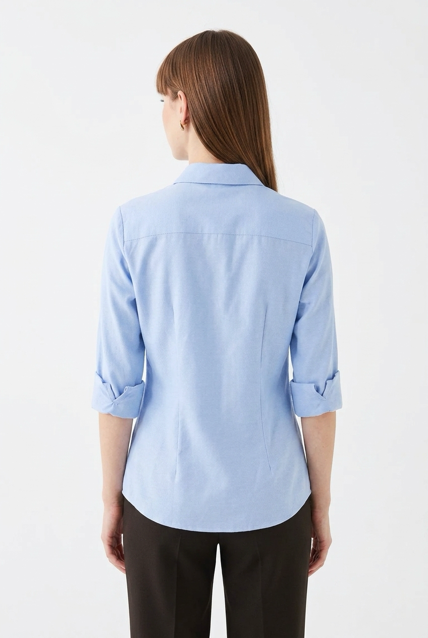 Azure Riviera – Slim Fit Cotton Shirt