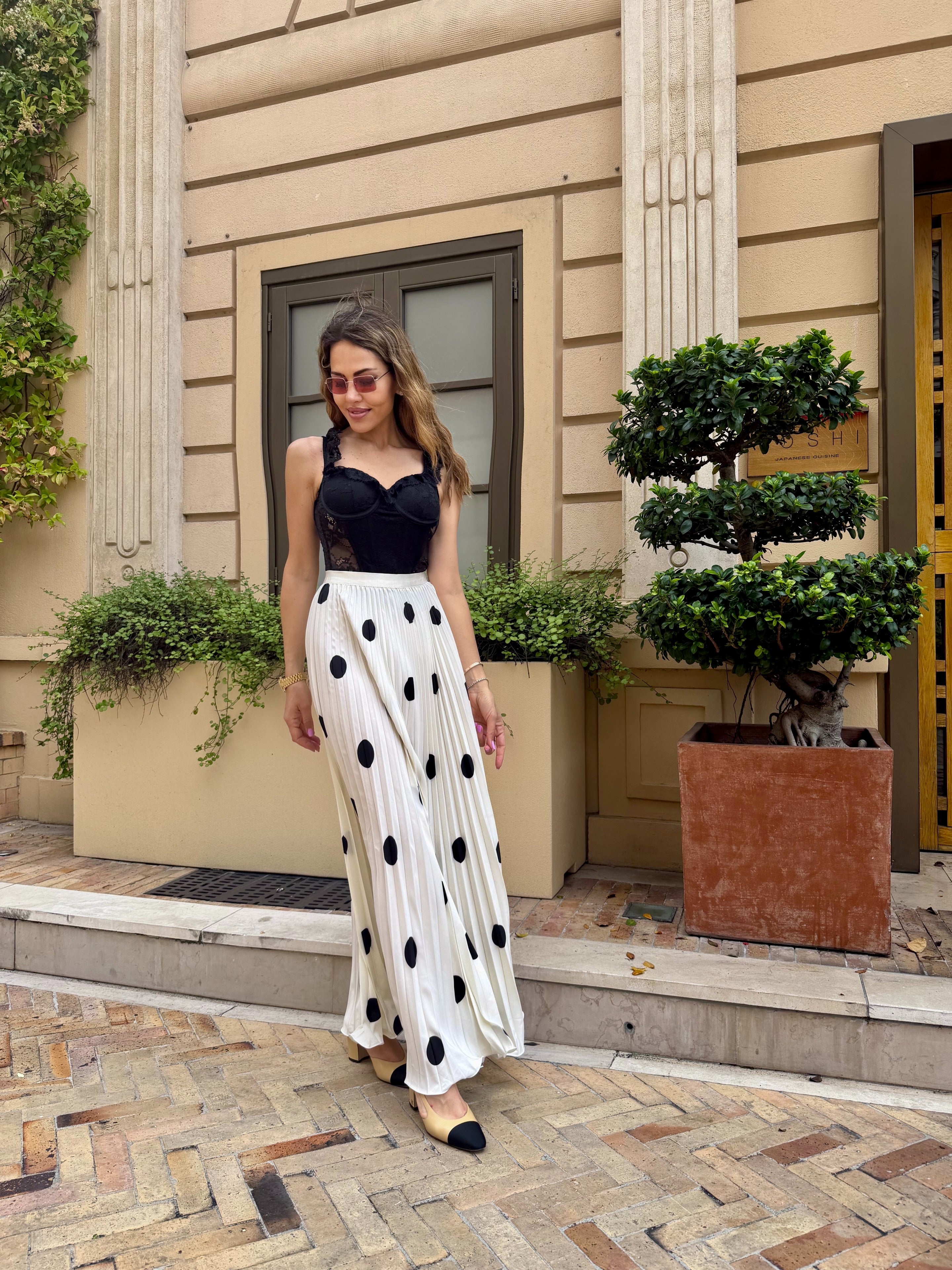 Pois Amour Skirt – Gonna Midi Plissé a Pois