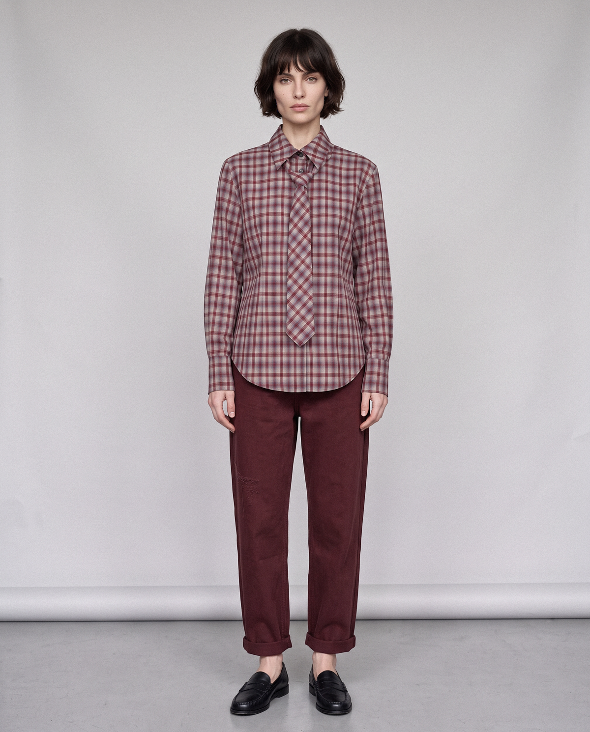 Tartan Bow Blouse
