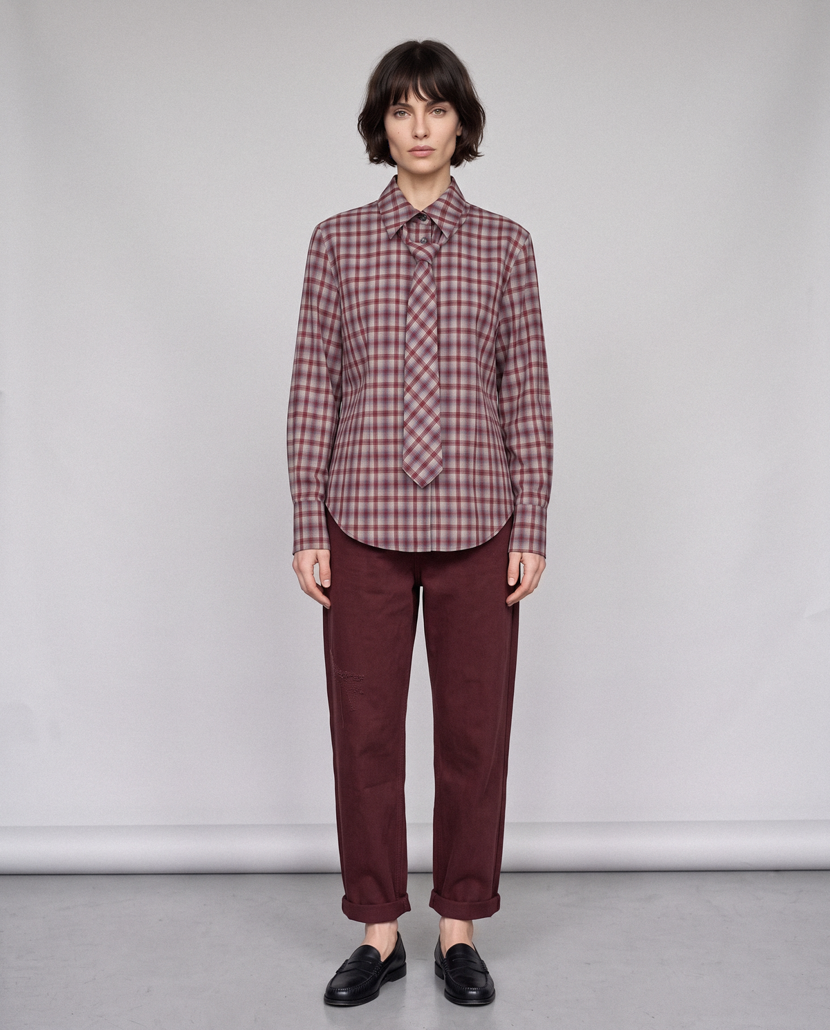 Tartan Bow Blouse