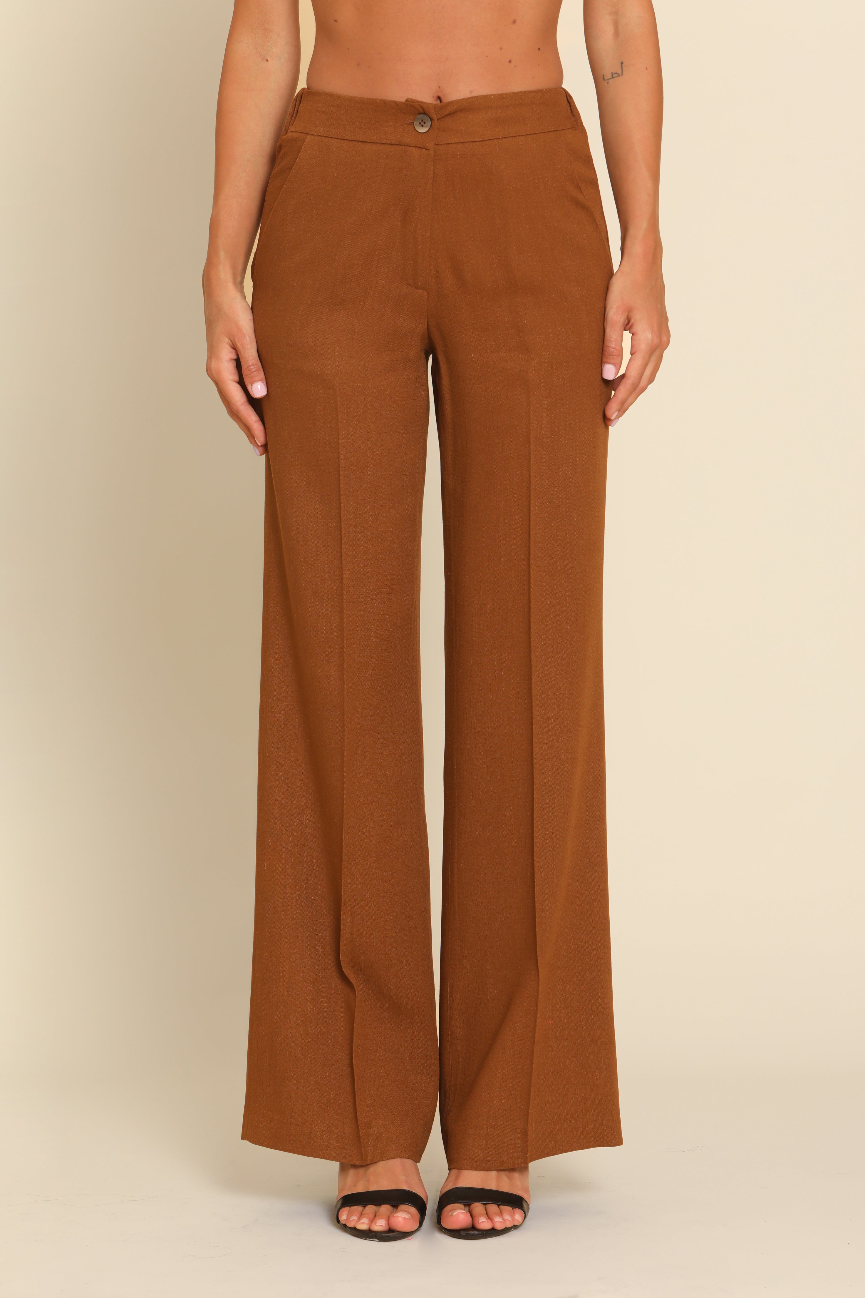 Tailleur Smanicato Lino con cintura sul retro