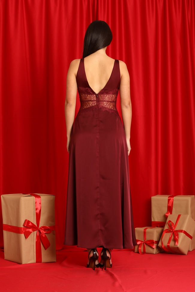 Abito lungo in satin