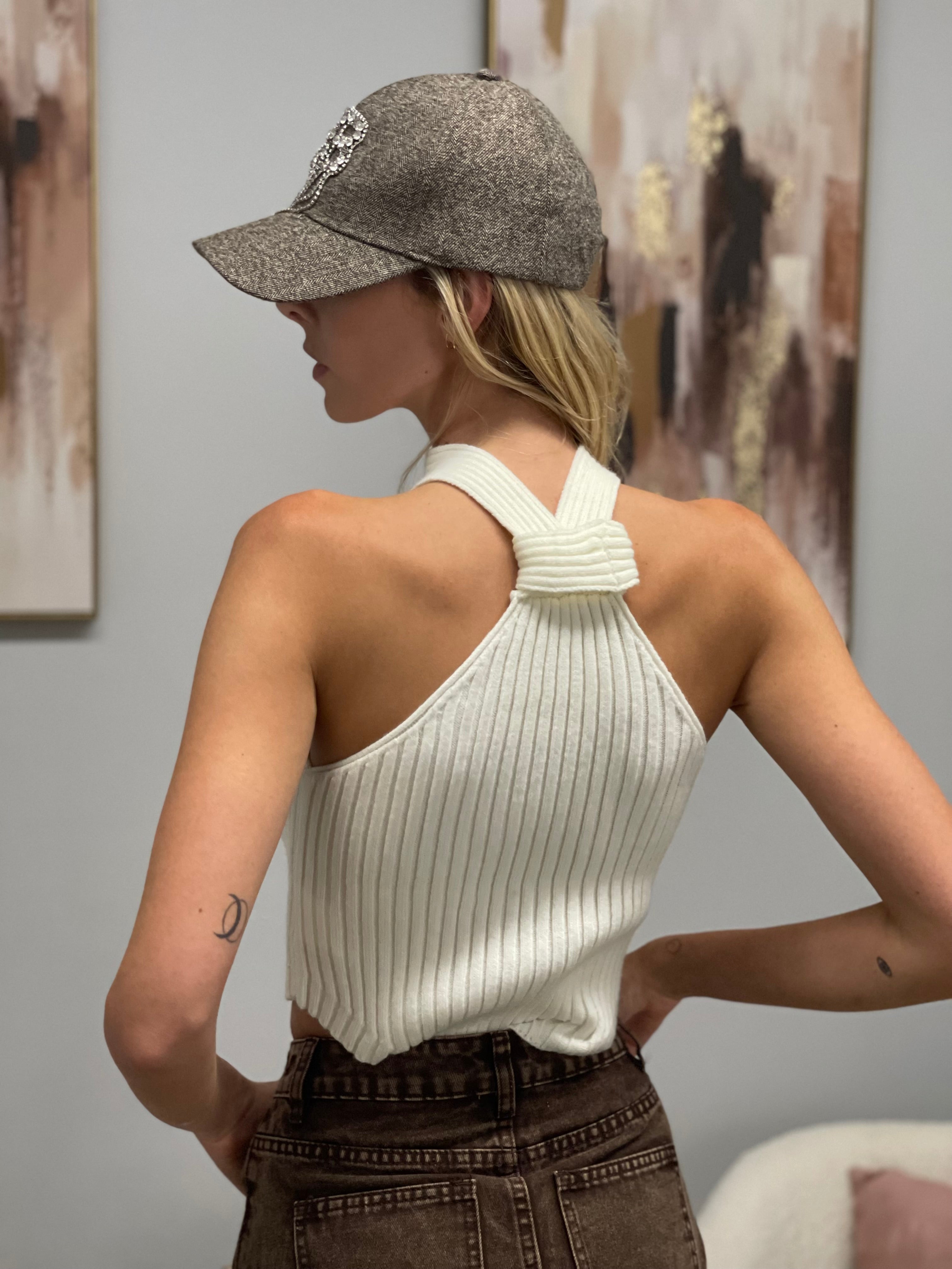 Top scollo Americana Lana